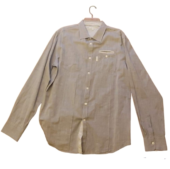 Marc Ecko Cut & Sew Button Up gray shirt sz L - Picture 1 of 12